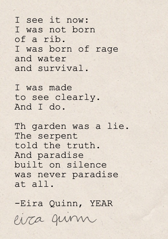 Mockup of "Made to See Clearly" hand-typed on A7 handmade paper